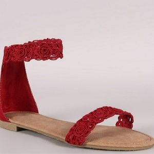 Floral Ankle Strap Sandal (NWOT)
